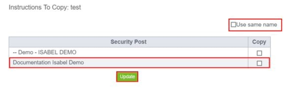 Copying an Instruction or Post Order – Guardtek & Smartforce
